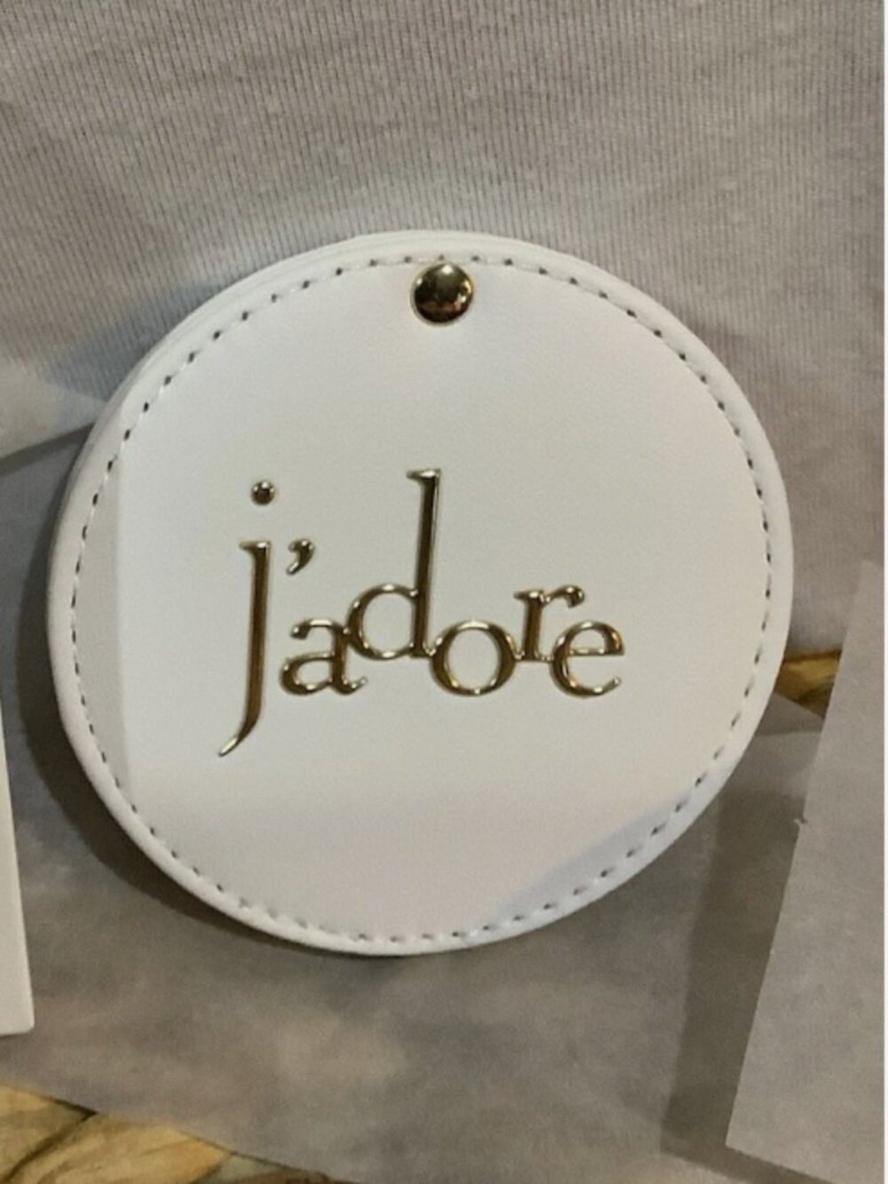 DIOR J'adore Mirror White and Gold Swivel Compact Pocket Mirror New in box